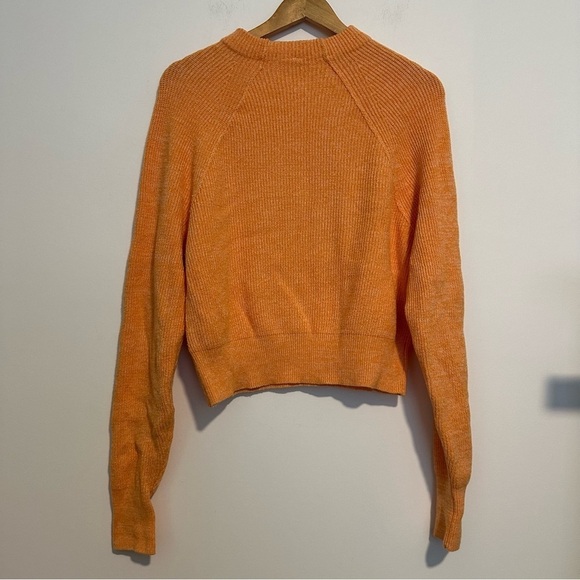 Free People Too Good Ribbed Trim knit Pullover Sweater in Orange Zest - Picture 3 of 11